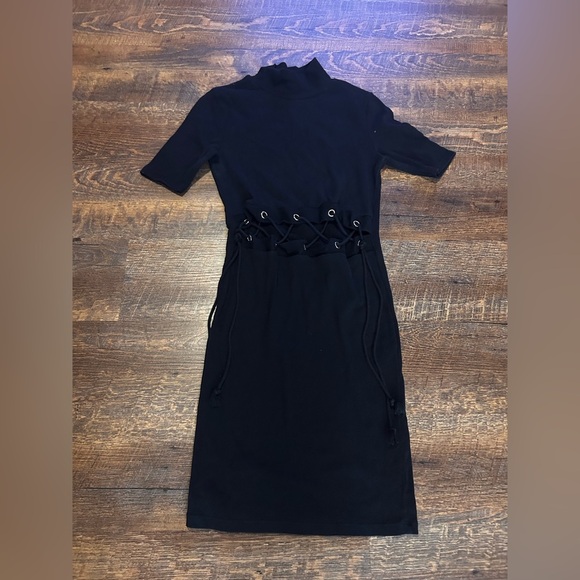 Zara Trafaluc Ribbed Mini Black  Dress Size Medium - Picture 2 of 5